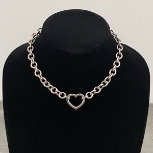 TIFFANY & CO. Open Link Heart Clasp Necklace